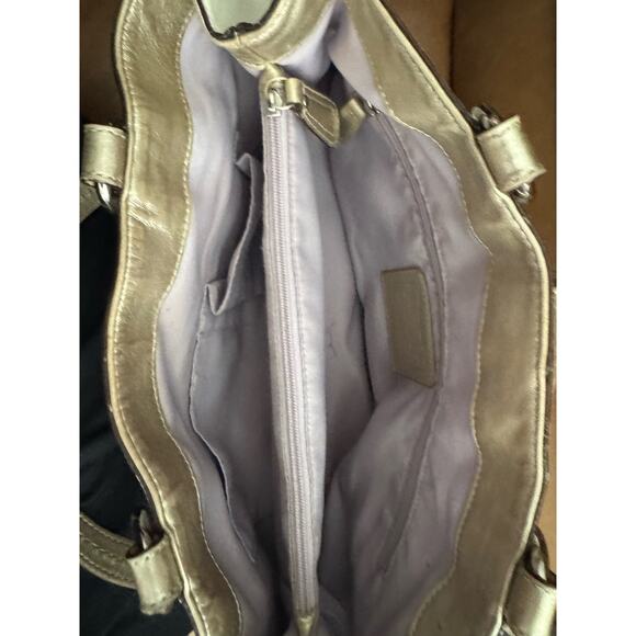 Coach Soho Cream Leather East West Tote Shoulder Bag Gold Trim - Picture 8 of 9